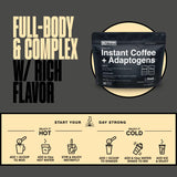 STRONG COFFEE COMPANY, INSTANT BLCAK COFFEE - 30 Servings, Extreme Focus, Adaptogen Coffee, No Jitters, No Crash