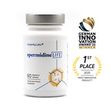 LONGEVITY LABS + spermidineLIFE Natural Supplement, Plant-Based, Wheat Germ Extract with High Spermidine Content and Zinc for Cell Renewal, Vegan-Friendly, 60 Capsules