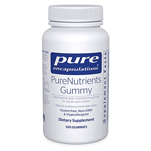 Pure Encapsulations - PureNutrients Gummy - Comprehensive Multivitamin/Mineral Complex Enhanced with Organic Berries and Fruits - 100 Gummies - Natural Raspberry-Lemonade Flavor