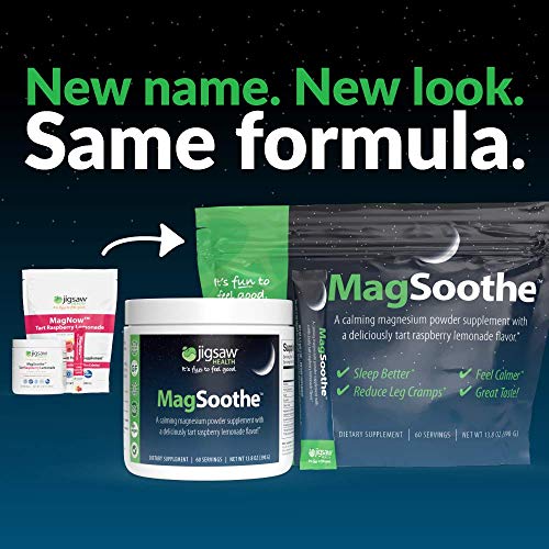 Jigsaw Health MagSoothe Calming Magnesium Powder Supplement Jar, 60 Se