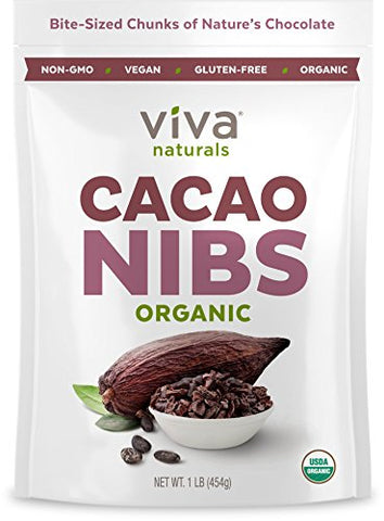 Viva Naturals - Organic Cacao Nibs, 1 lb Bag