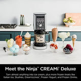 Ninja NC501 CREAMi Deluxe 11-in-1 Ice Cream & Frozen Treat Maker for Ice Cream, Sorbet, Milkshakes, Frozen Drinks & More, 11 Programs, Perfect for Kids, Silver, 11 Functions + (2) 24 oz. Pints