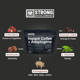 STRONG COFFEE COMPANY, INSTANT BLCAK COFFEE - 30 Servings, Extreme Focus, Adaptogen Coffee, No Jitters, No Crash