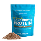 Paleovalley 100% Grass Fed Bone Broth Protein Powder - Chocolate - Rich in Collagen for Hair, Skin, Gut Health, Bone and Joint Support - 28 Servings