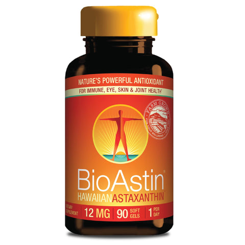 NUTREX HAWAII BioAstin Hawaiian Astaxanthin - 12mg, 90 Softgels - Farm-Direct Premium Antioxidant Supplement to Support Eye, Skin, Joint & Immune System Health - Non-GMO & Gluten-Free