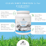 Mt. Capra Since 1928 Clean Whey Protein | Grass-Fed Undenatured Goat Whey Protein Powder, 24 g Protein Per Serving, All Natural, NonGMO, High in Branch Chain Amino Acids, Unsweetened - 16 Ounce