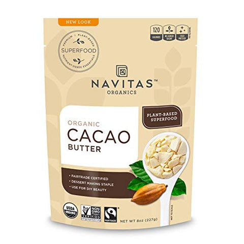 Navitas Organicsy, GlutenFree & Keto, Cacao Butter 8 Ounce