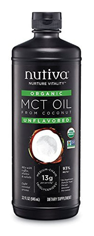 Nutiva Organic MCT Oil with Caprylic and Capric Acids from non-GMO, USDA Certified Organic Fresh Coconuts, 32-Fluid Ounce