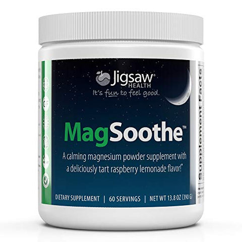 Jigsaw Health MagSoothe Calming Magnesium Powder Supplement Jar, 60 Servings