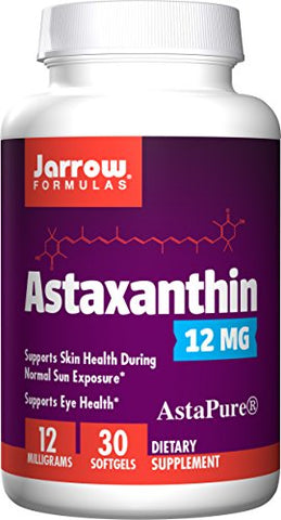 Jarrow Formulas Astaxanthin, A Natural Antioxidant Carotenoid Supports the Skin, Eyes and Immune Health*, 12 mg, 30 Softgels
