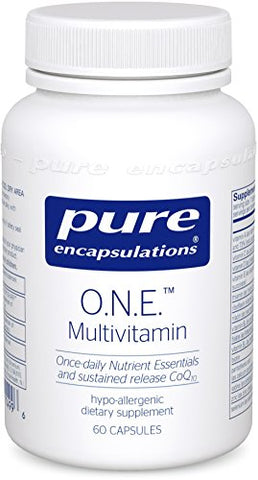 Pure Encapsulations - O.N.E. Multivitamin - Once Daily Nutrient Essentials with Metafolin L-5-MTHF and Sustained Release CoQ10 - Hypoallergenic Dietary Supplement - 60 Capsules