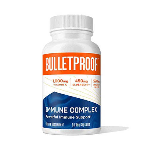 Immune Complex, 90 Capsules, Powerful 1000mg Vitamin C, 570mg Herbal Blend, 450mg Elderberry, Bulletproof Antioxidant Supplement