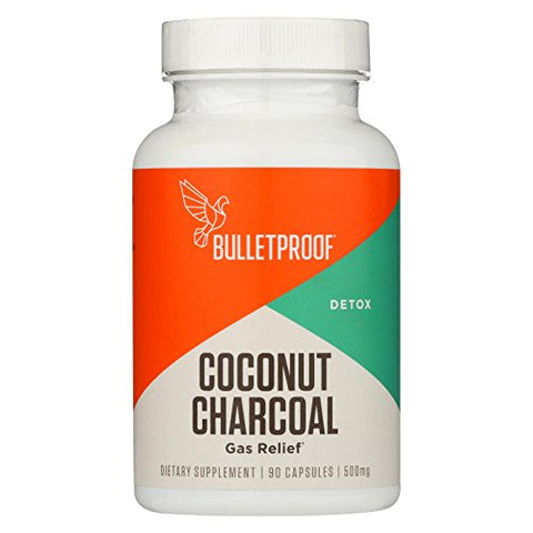 Bulletproof Coconut Charcoal, Supports Better Digestion and Gas Relief (90 Capsules)
