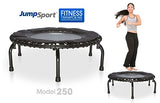 JumpSport 250 | Fitness Trampoline, In-Home Rebounder | Home Cardio Exercise | Safely Cushioned Bounce | Long Lasting Premium Bungees | Top Rated for Quality & Durability | Music Workout Video Incl.