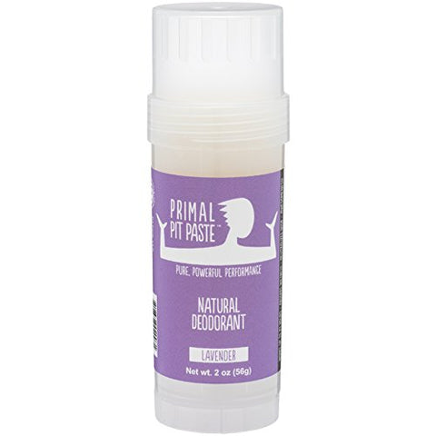 Primal Pit Paste All Natural Lavender Deodorant – Aluminum Free, Paraben Free, Non-GMO, for Women and Men – BPA Free 2 Oz Convenience Stick – Scented with Natural Essential Oils