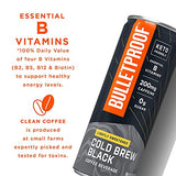 Canned Black Cold Brew Coffee, Lightly Sweetened, 12 Pack | Essential B Vitamins | 200mg Caffeine | Bulletproof Ready-to-Drink Iced Coffee | Sugar Free, Dairy Free, Gluten Free, Non-GMO, Low Carb, Keto, Vegan