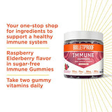 Immune Sugar-Free Gummies, 60 Count, Elderberry Raspberry Flavor | Vitamin C, Zinc, Echinacea, Elderberry | Bulletproof Keto Supplement for A Wellness, Mood, Heart, Hormone Balance