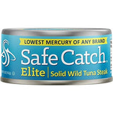Safe Catch Elite Lowest Mercury Solid Wild Tuna Steak, 5 Ounce Can The Only Brand To Test Every Tuna for Mercury (Pack Of 12)