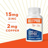 Zinc with Copper, 15mg Zinc, 2mg Copper, 60 Capsules, Bulletproof Keto Essential Minerals and Antioxidants to Support A Healthy Immune System, Mood, Heart, Hormone Balance