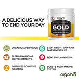 Organic Superfood Powder- Organifi Gold Super Food Supplement - 30 Day Supply - Experience Deeper Sleep- Boosts Immune System and Cognitive Function - Turmeric and Reishi Infused - Golden Milk- Detox
