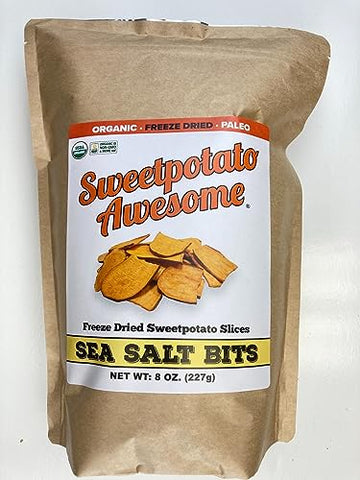Freeze Dried Organic Sea Salt Bits Sweetpotato Slices - 3 Pack of 8 oz Pouches