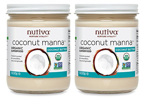 Nutiva Organic Coconut Manna from Fresh, non-GMO, Sustainably Farmed Coconuts, 15-Ounce (Pack of 2)