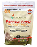 BodyHealth PerfectAmino Complete Power Meal Replacement Shake (Natural Flavor, Pouch, 20 Servings), Organic Protein Powder Drink w/ MCT Oil, Probiotics, Vegan, High Nutrition, For Weight Loss Diet