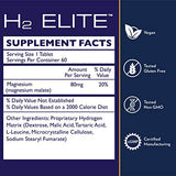 Quicksilver Scientific H2 Elite Tablets - High Dose Molecular Hydrogen Water Additive for Energy Support, Perfect for Open Containers - Antioxidant Hydrating Drink (60 Dissolving Tablets)