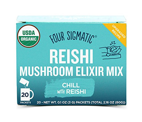 Four Sigmatic Reishi Mushroom Elixir, USDA Organic, chill and sleep, Vegan, Paleo, 20 Count, Packaging May Vary