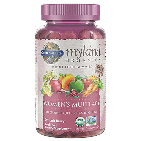 Garden of Life Gummy Vitamin for Women - mykind Organics Gummy Multivitamin for Women 40+, 120 Count Certified Organic Fruit Chews