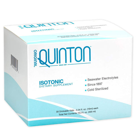 Original Quinton Isotonic - Liquid Mineral Replenishment + Hydration Formula with Raw Unheated Ocean Minerals, Formula to Support Detox, Sleep + Digestion (30 Single Serving Vials)