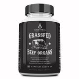 Ancestral Supplements Grass Fed Beef Organs (Desiccated) - Liver, Heart, Kidney, Pancreas, Spleen (180 Capsules)